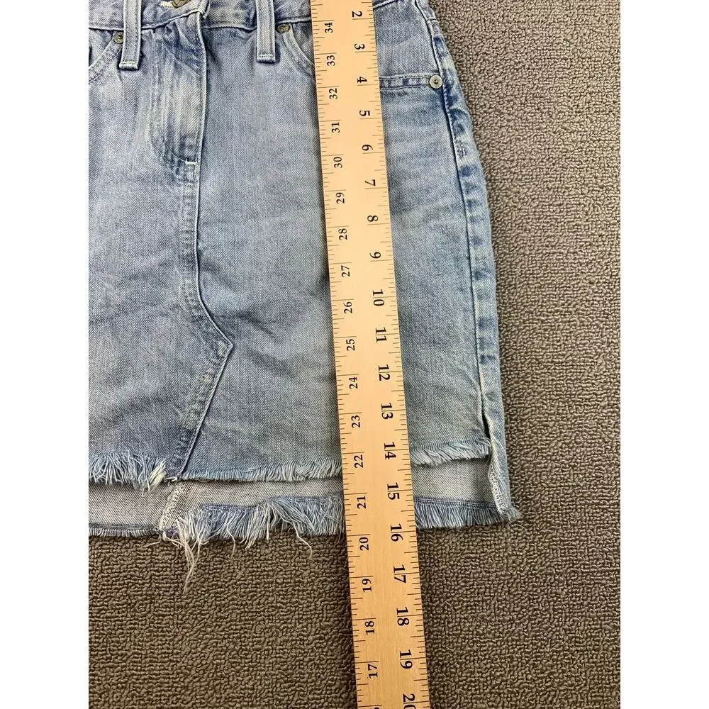 AG Adriano Goldschmied Womens Skirt 24 Blue‎ The Sandy Distressed Y2K Grunge